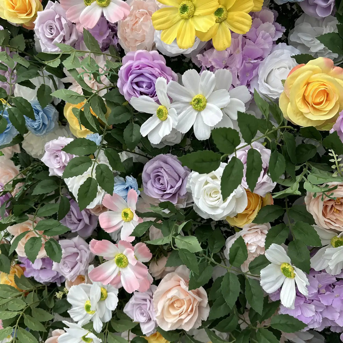 Flower Wall 3D Purple Yellow Rolling Up Curtain Floral Backdrop For Wedding Party Proposal Decor