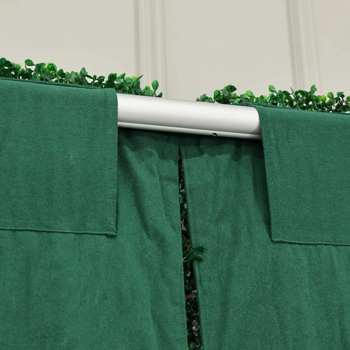 The fabric backing of flower wall.