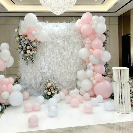 8×8ft White Tulle Backdrop Decorative Wall for Wedding Party Event Decor