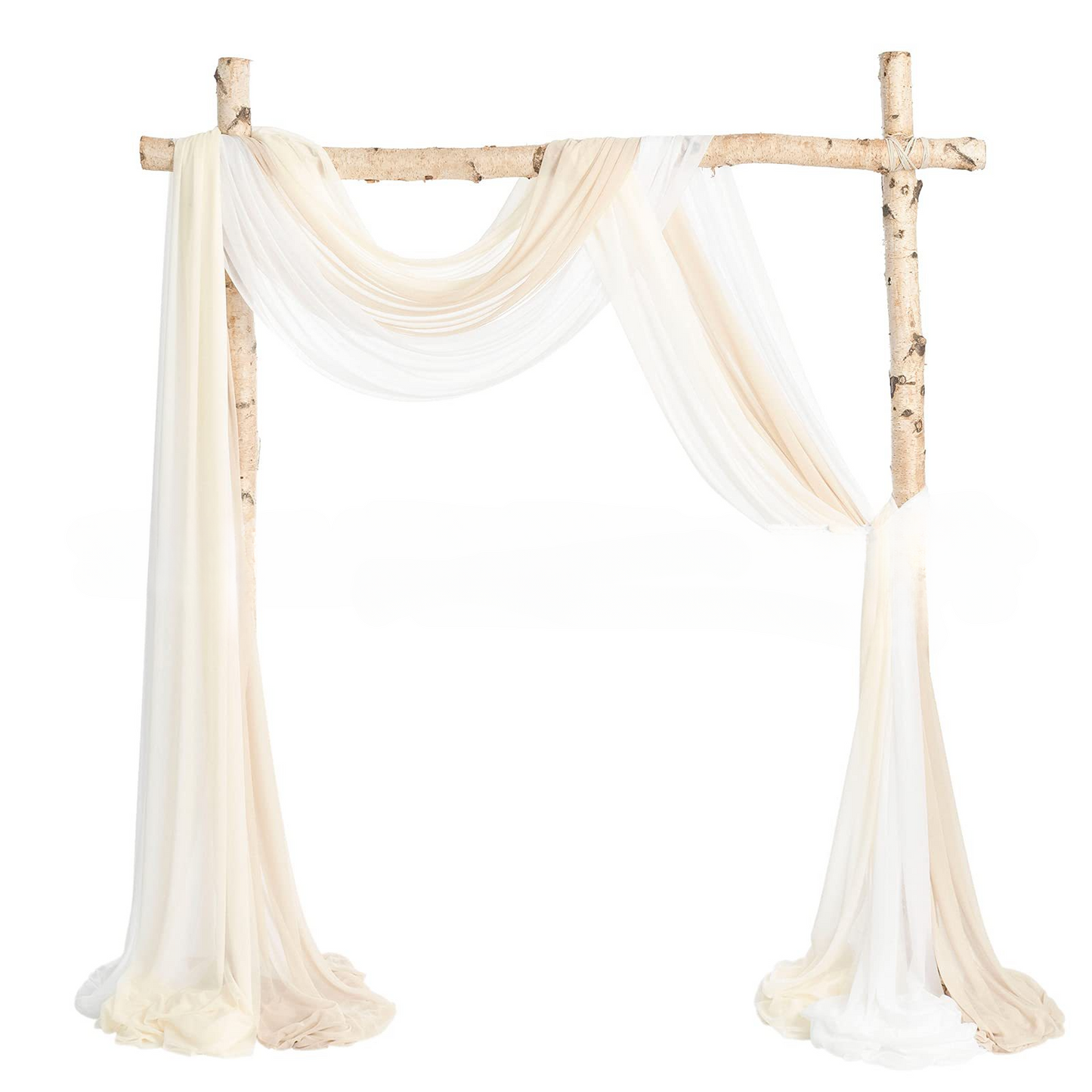 Pearl Chiffon Veil Valance Wedding Arch Backdrop Decoration Curtains for Weeding Parties Ceremony Photography Banquet Event Party - KetieStory
