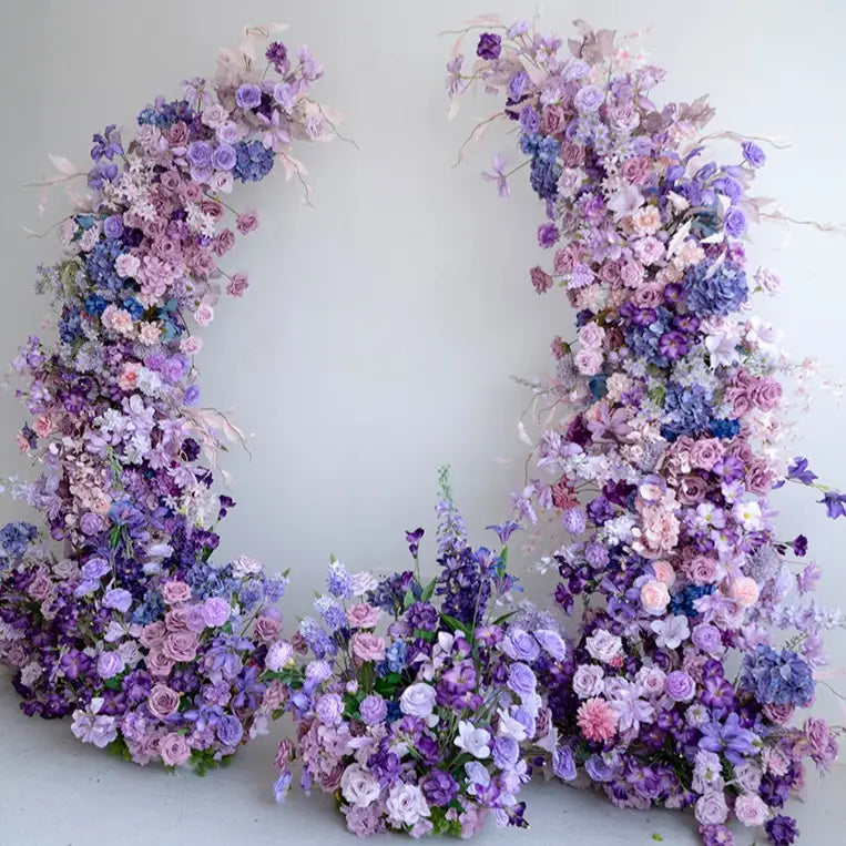 100% handmade, the dark purple flower arch provides a lifelike appearance and is easy to set up.