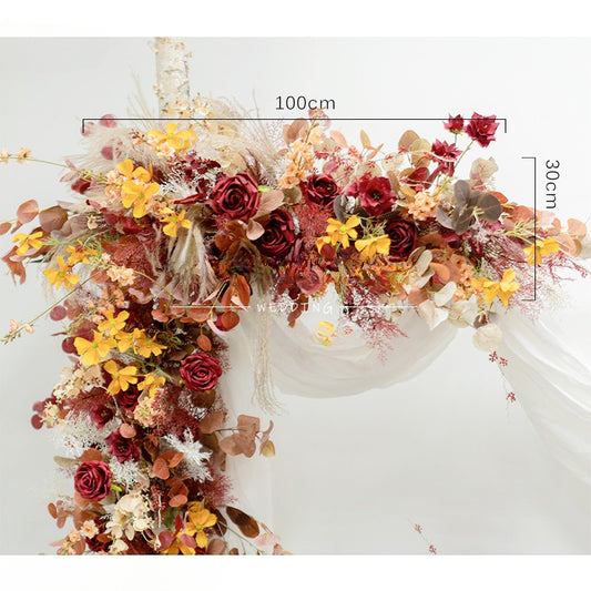 Fall Orange Arch Flower Stand Frames for Wedding Party Decor - KetieStory