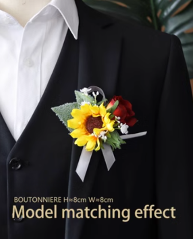 Corsage Sunflower Series for Wedding Party Proposal Decor - KetieStory