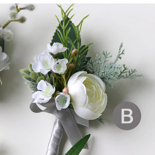 Corsages Gray Series for Wedding Party Proposal Decor - KetieStory