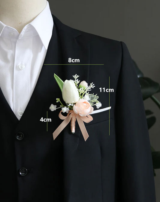 Wrist Flowers Corsages Champagne Series for Wedding Party Proposal Decor - KetieStory