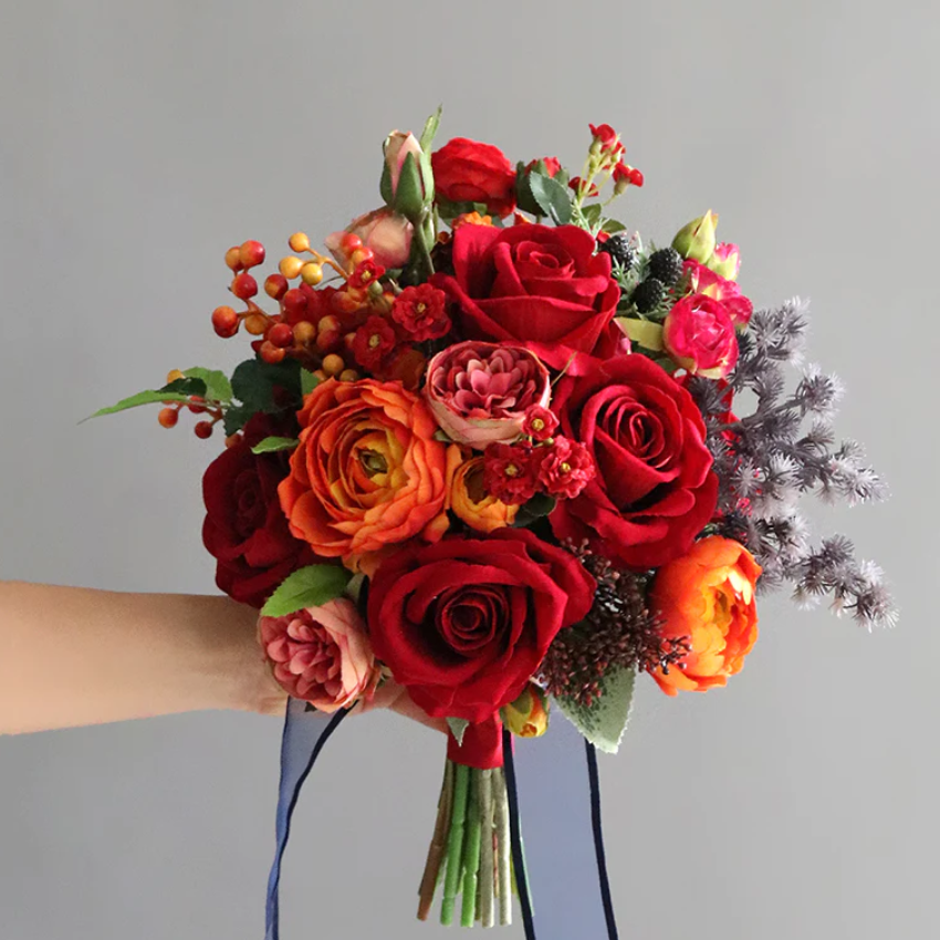 Bridal Bouquet Terracotta Rose for Wedding Party Proposal - KetieStory