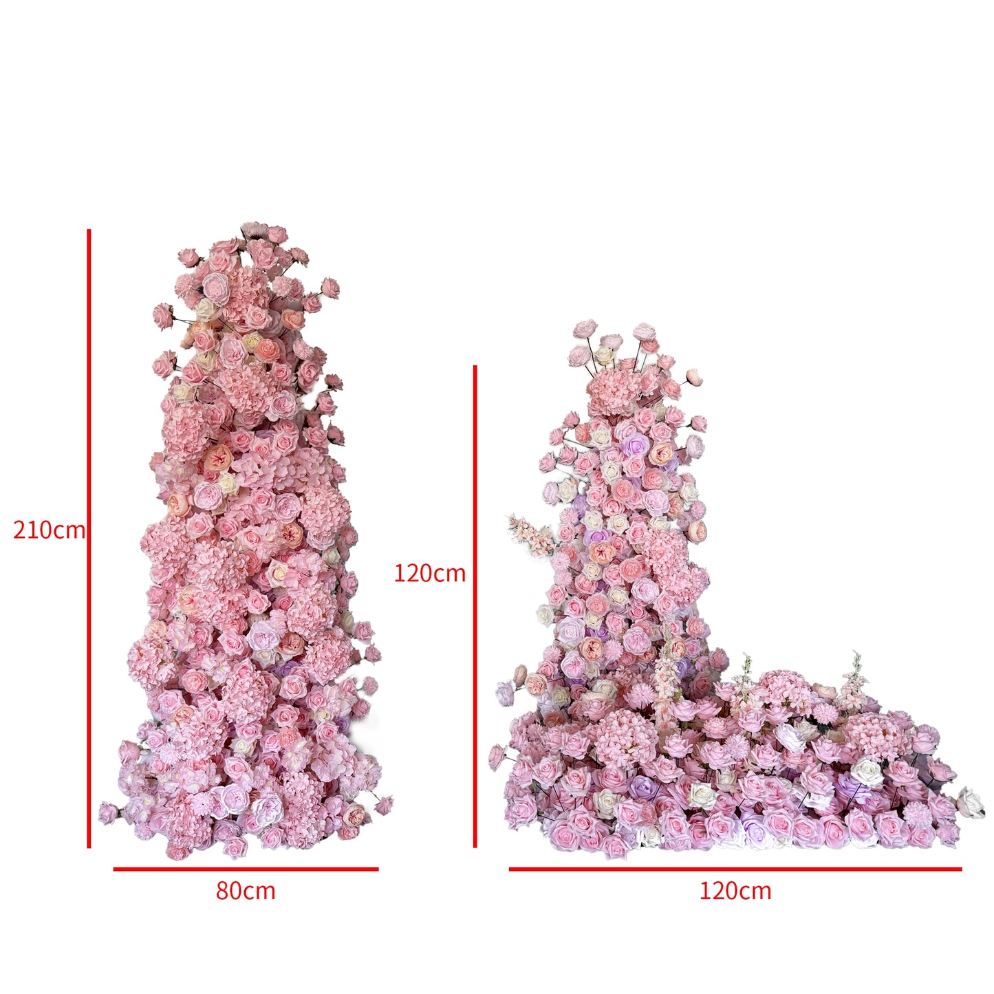 100% handmade, the pink purple hanging flower set provides a lifelike appearance and is easy to set up.