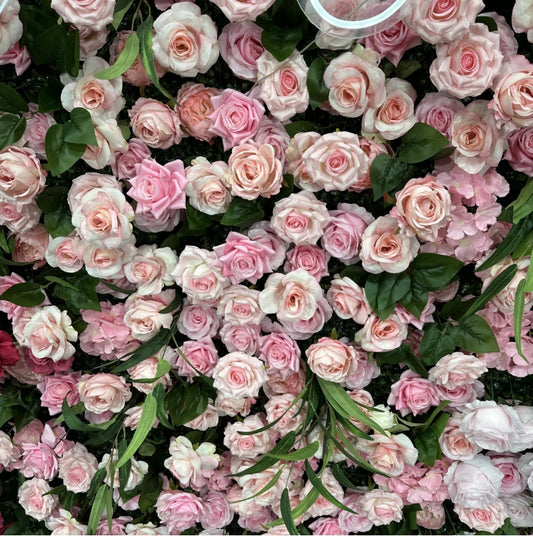 5D 8x8ft Artificial Rolling Up Party Flower Wall Backdrop