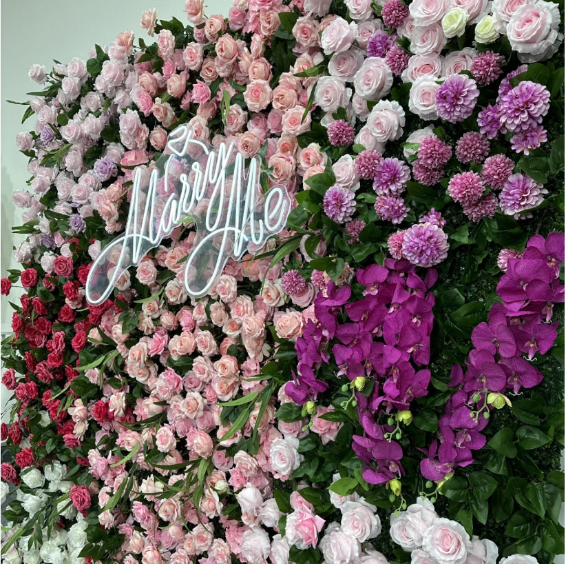 5D 8x8ft Artificial Rolling Up Party Flower Wall Backdrop