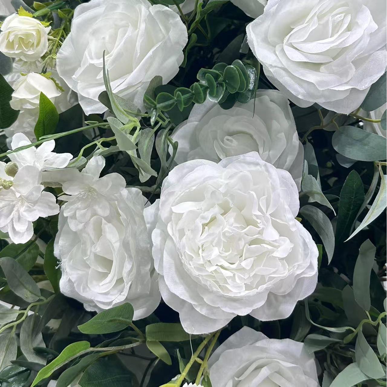 Flower Arch White Green Flower Pillar for Event Wedding Proposal Party Decor