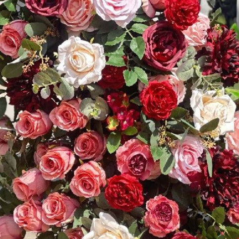 Flower Arch Red White Rose Flower Pillar For Party Decor Including Frame