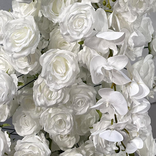 Flower Arch White Rose Floral Pillars for Wedding Party Decor