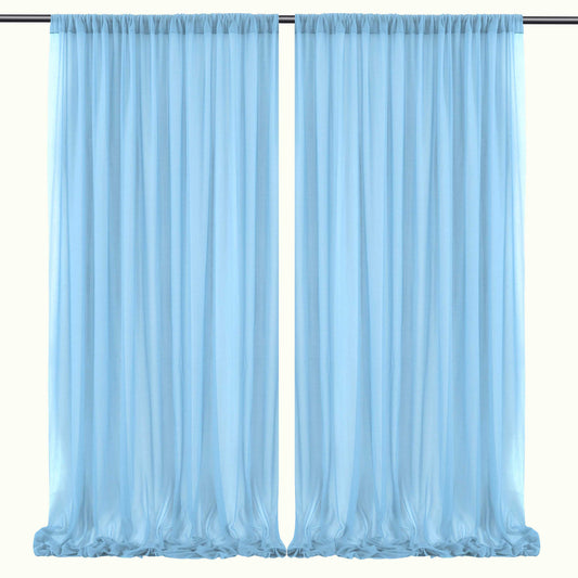Chiffon Draping Curtains Draps Backdrop for Weeding Party Baby Shower Ceremony Window Decor - KetieStory