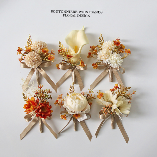 Corsage Wrist Flower Coffee for Wedding Party Proposal Decor - KetieStory