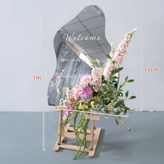 100% handmade, the 1.64ft mirror flower arrangement provides a lifelike appearance and is easy to set up.
