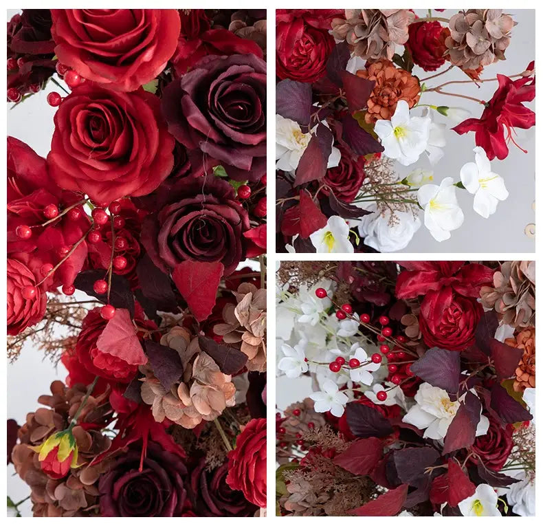 100% handmade, the red white flower arch provides a lifelike appearance and is easy to set up.