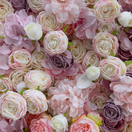 Flower Wall 5D Pink Purple Fabric Rolling Up Curtain Floral Backdrop For Wedding Party Decor