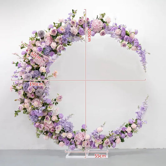 100% handmade, the purple moon flower arch provides a lifelike appearance and is easy to set up.