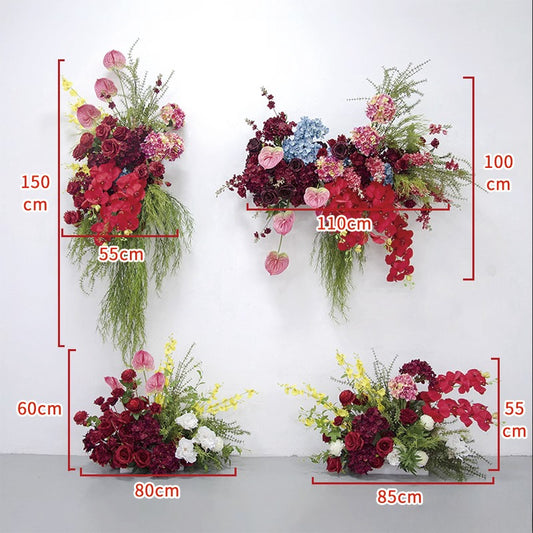 100% handmade, the red green hanging flower set provides a lifelike appearance and is easy to set up.