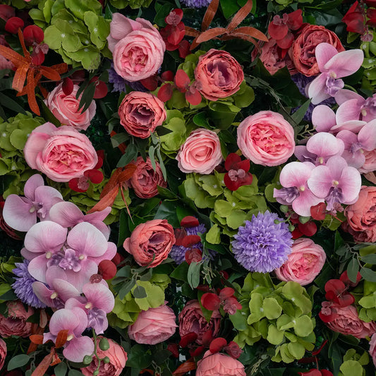 Flower Wall 5D Purple Pink Artificial Floral Backdrop for Event Party Decor