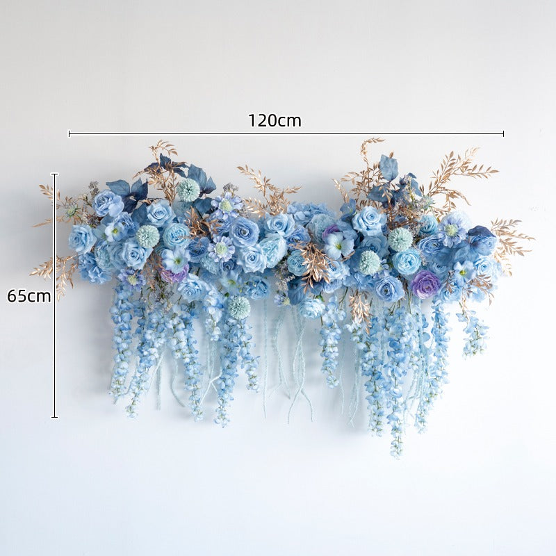 100% handmade, the 3.93ft blue hanging flower set provides a lifelike appearance and is easy to set up.