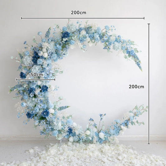 100% handmade, the sky blue moon flower arch provides a lifelike appearance and is easy to set up.