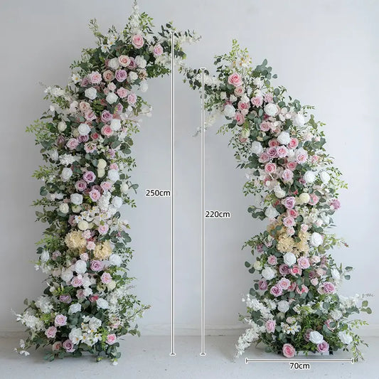 100% handmade, the pink white flower arch provides a lifelike appearance and is easy to set up.