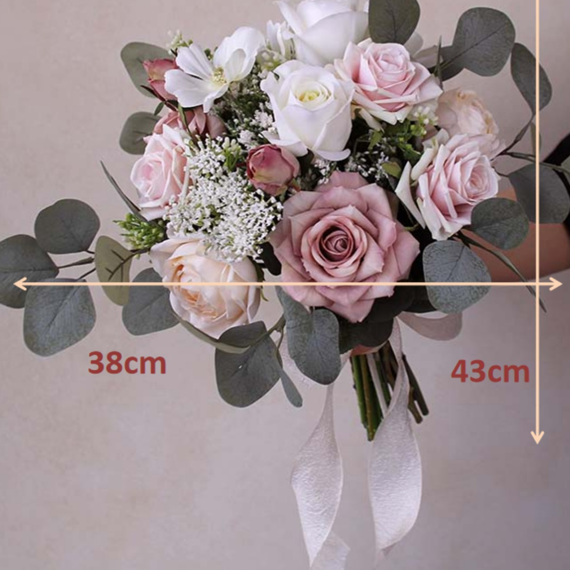 Bride Bride Bouquet White Dusty Roses for Wedding Party Proposal - KetieStory