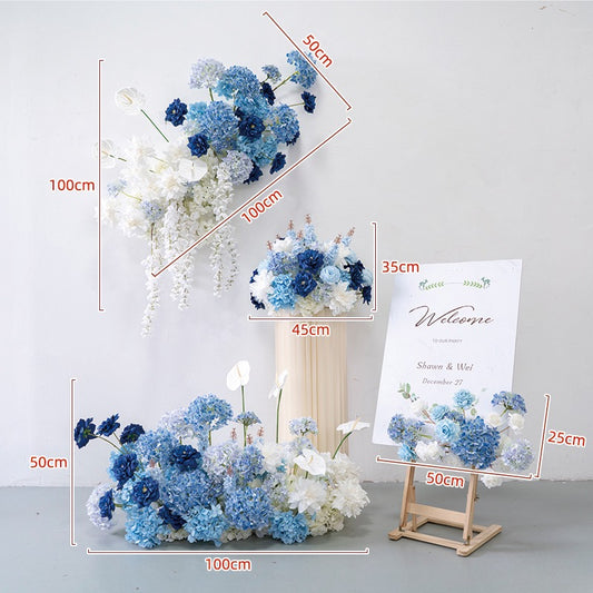 100% handmade, the blue hanging flower set provides a lifelike appearance and is easy to set up.