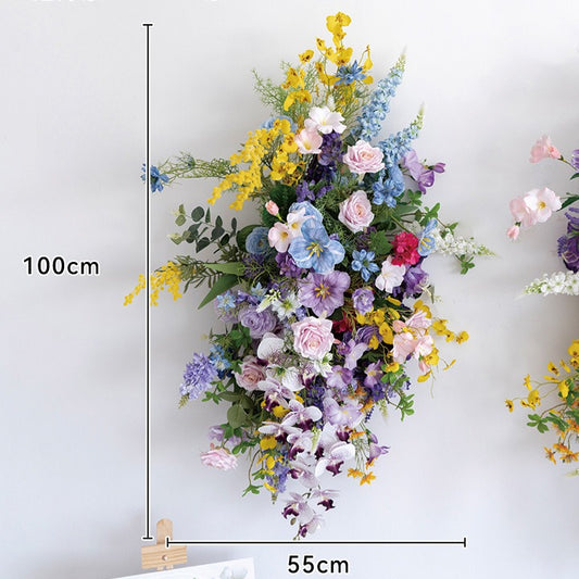 100% handmade, the purple blue hanging flower set provides a lifelike appearance and is easy to set up.