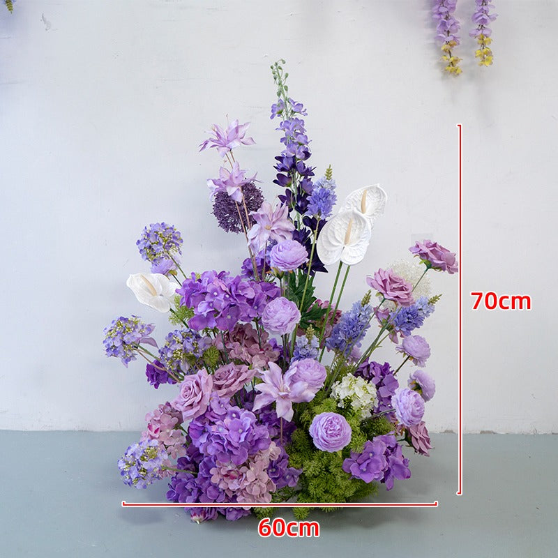 100% handmade, the purple hanging flower set provides a lifelike appearance and is easy to set up.