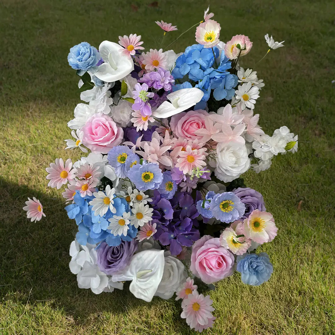 Flower Wall 5D Rolling Up Colorful Floral Backdrop for Party Decor