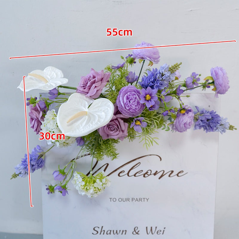 100% handmade, the purple hanging flower set provides a lifelike appearance and is easy to set up.