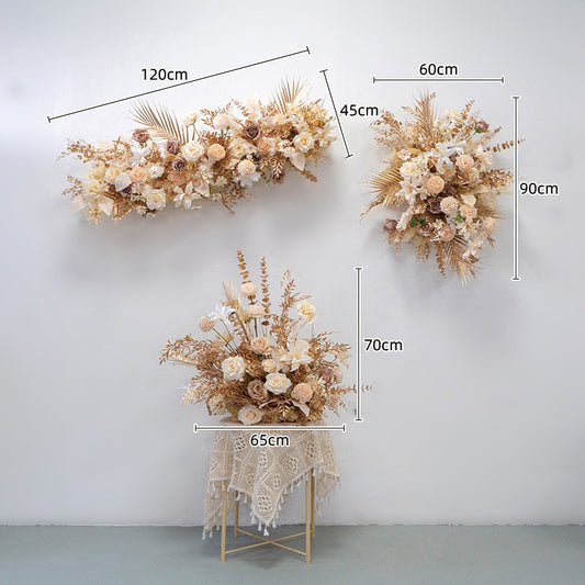 100% handmade, the gold hanging flower set provides a lifelike appearance and is easy to set up.