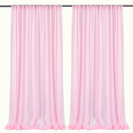 Chiffon Draping Curtains Draps Backdrop for Weeding Party Baby Shower Ceremony Window Decor - KetieStory