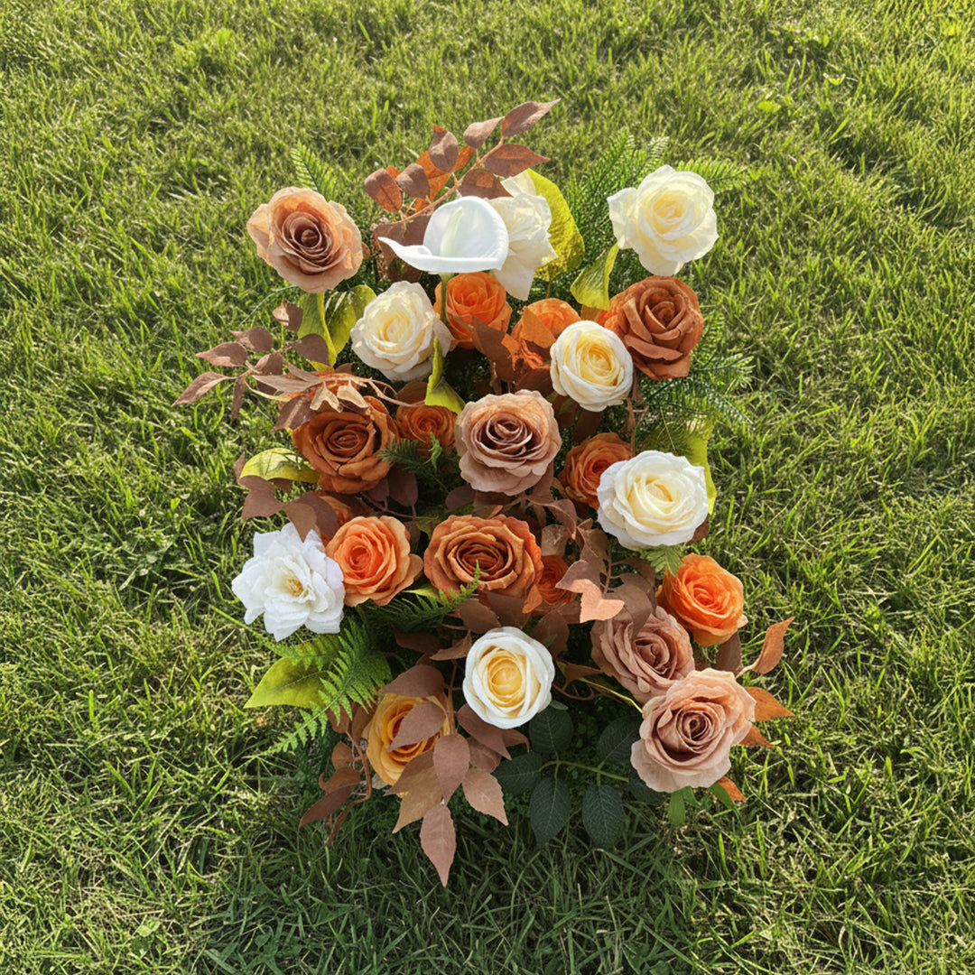 3D Fabric Fall Flower Wall Backdrop for Wedding and Events Decoration