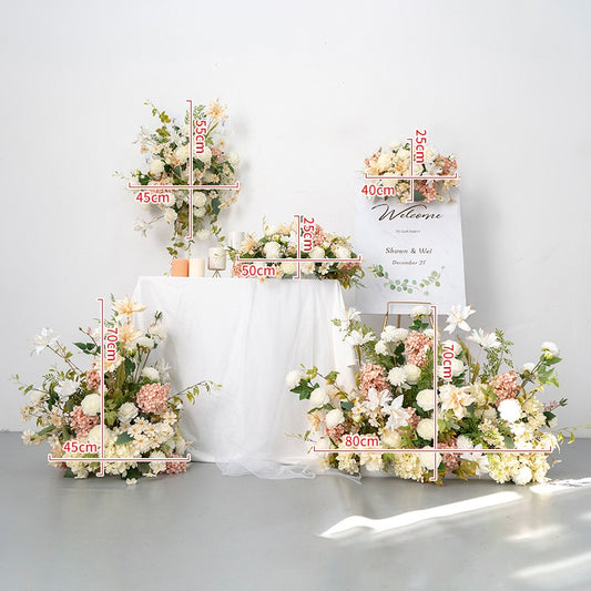 100% handmade, the pink white hanging flower set provides a lifelike appearance and is easy to set up.