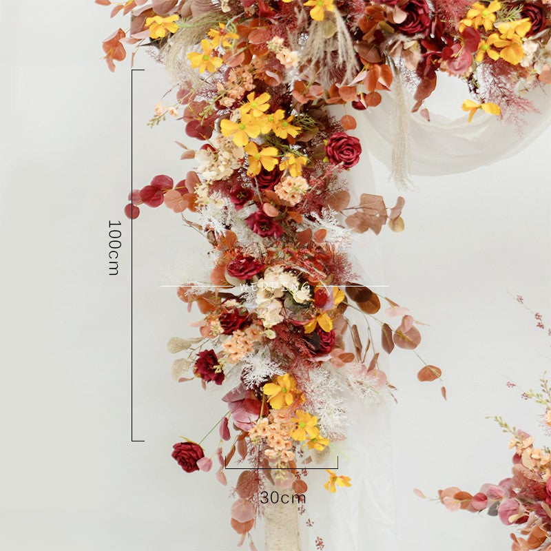 Fall Orange Arch Flower Stand Frames for Wedding Party Decor - KetieStory