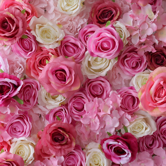 Flower Wall 3D Pink Rose Rolling Up Curtain Floral Backdrop Wedding Party Proposal Decor