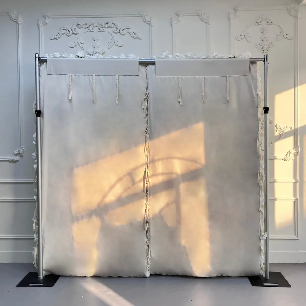 Flower Wall 3D White Rolling Up Curtain Floral Backdrop Party Proposal Wedding Decor