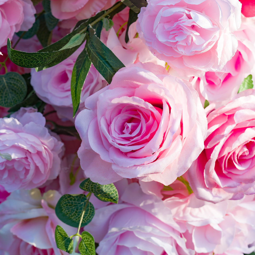 Flower Wall 5D Light Pink Rose Floral Backdrop Rolling Up Curtain for Event Party Decor