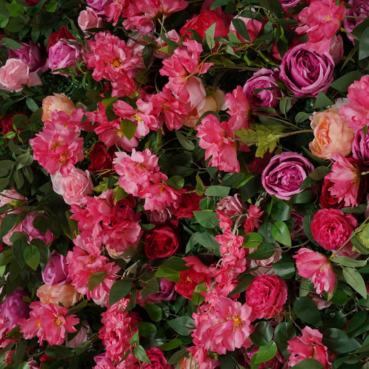 Vibrant colors give hot pink flower walls detailed realism and beauty.