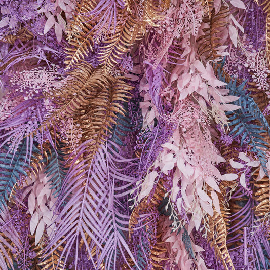 The fall color flower wall looks vivid and lifelike.