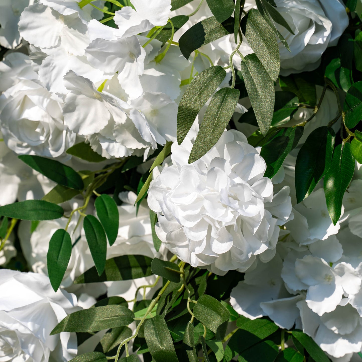 Vibrant colors give the white green roses flower arch detailed realism and beauty.