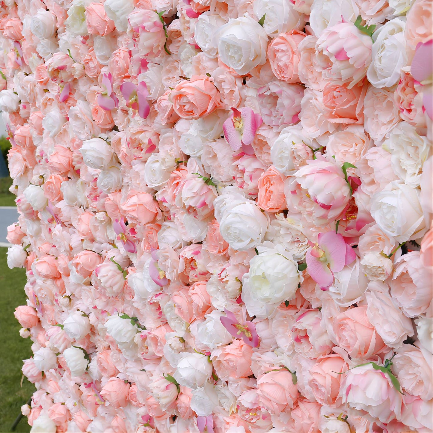 Lightning Deals:8×8ft Flower Wall Light Pink White Rose Fabric Rolling Up Curtain Floral Backdrop Wedding Party Proposal Decor - KetieStory