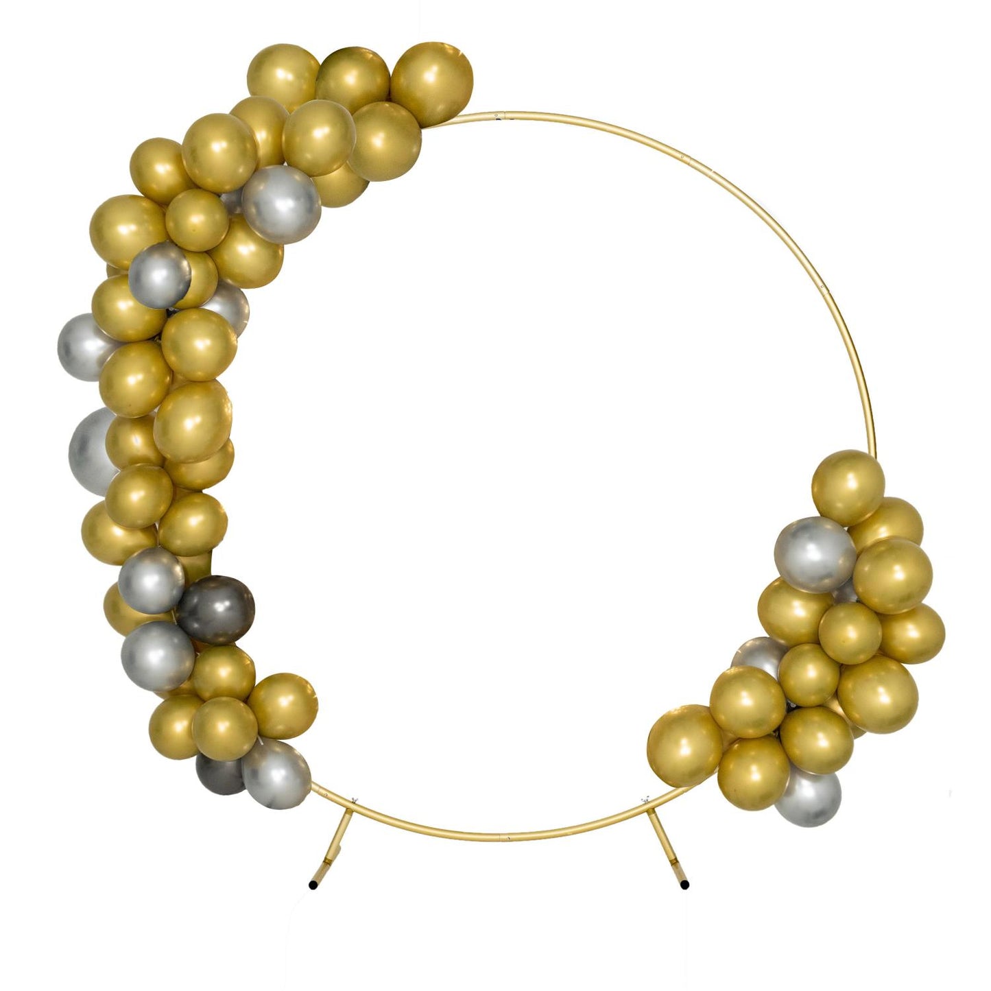 Round Stand Gold 6.5x6.5ft(2x2m) Aluminum Frames for Balloon Party Decor Wedding Ring Flower Arch - KetieStory