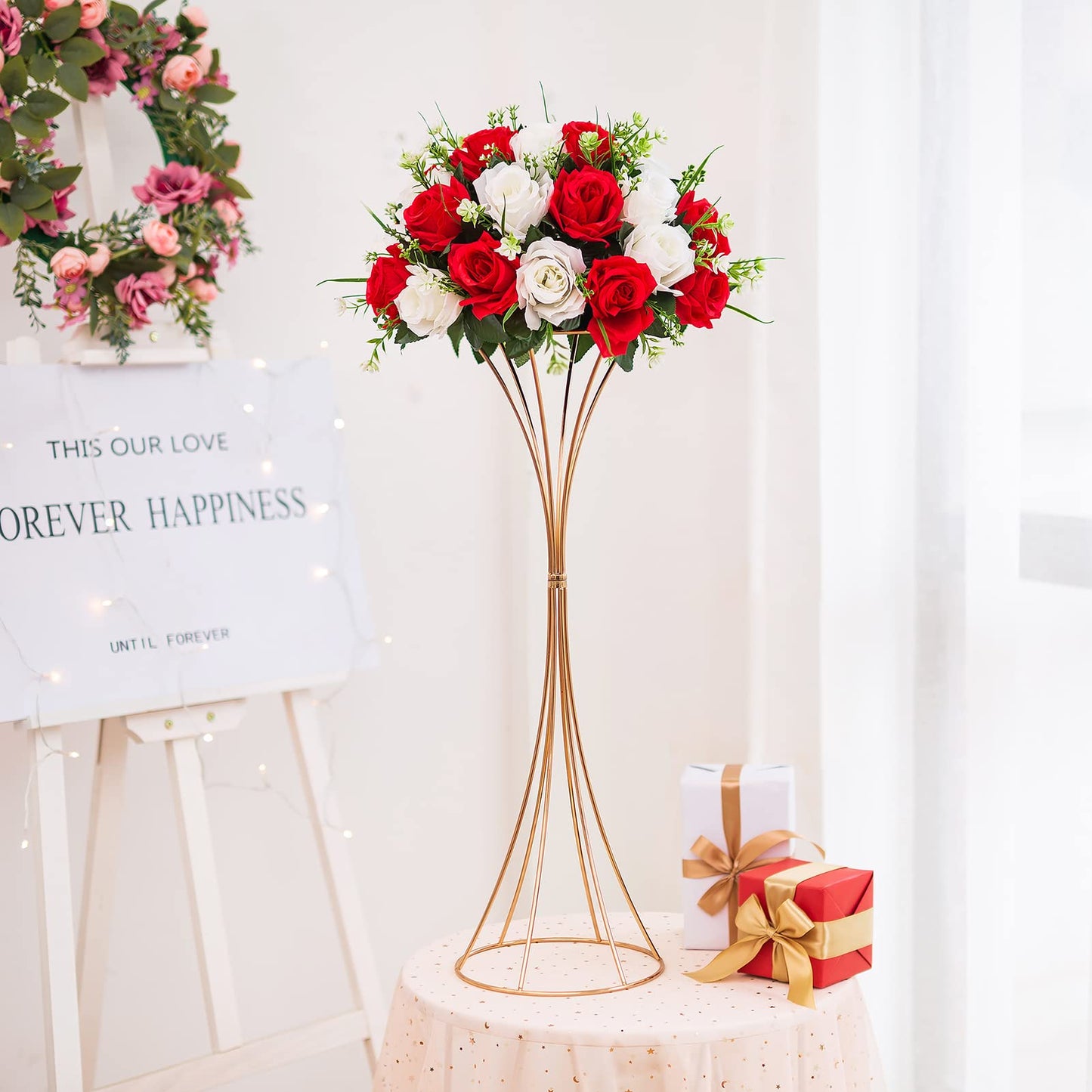 Metal Flower Stand Frames Gold Centerpieces For Wedding Event Table Decor - KetieStory