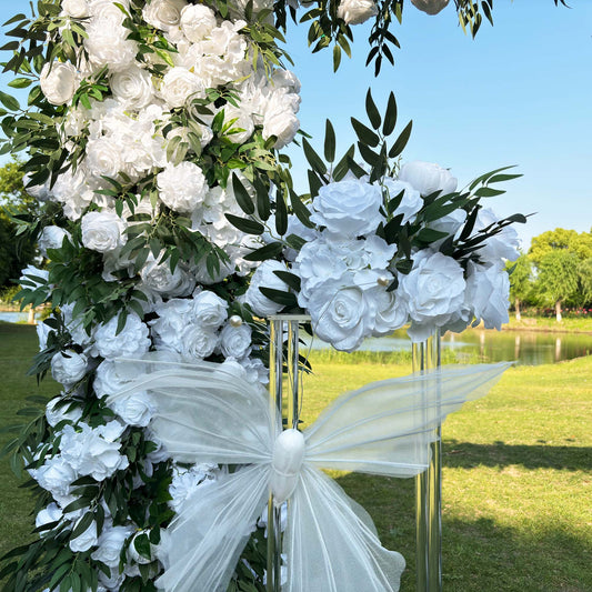 Detail of white green flower ball