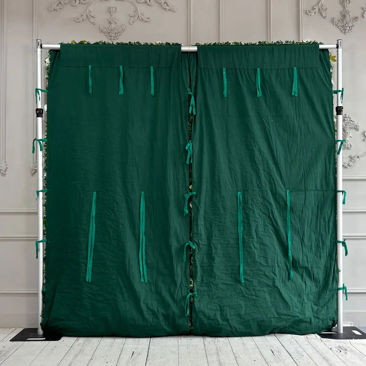 CP SALE Green White Roses Flower Wall for Wedding Party with Stand and Two Free Gifts