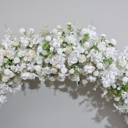 Flower Arch White Florals Backdrop Proposal Wedding Party Decor - KetieStory